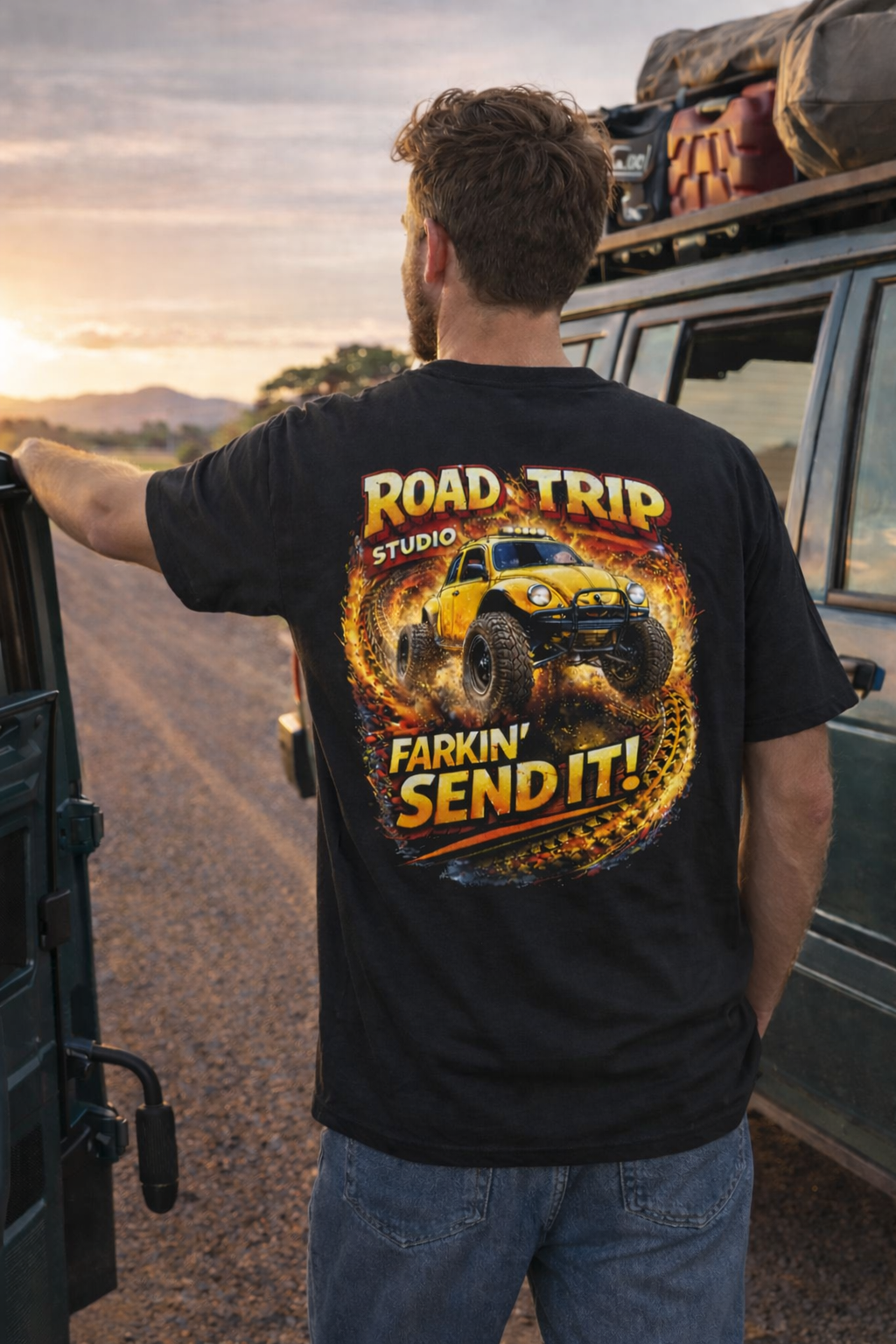 Farkin’ Send It Beetle Buggy T-Shirt - Official Road Trip Merch