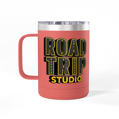 Road Trip Studio 15oz Travel Mug — Highway Text Tumbler