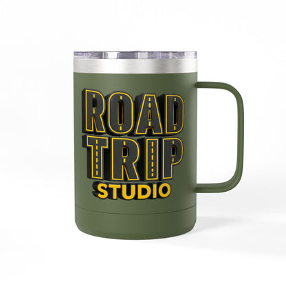 Road Trip Studio 15oz Travel Mug — Highway Text Tumbler