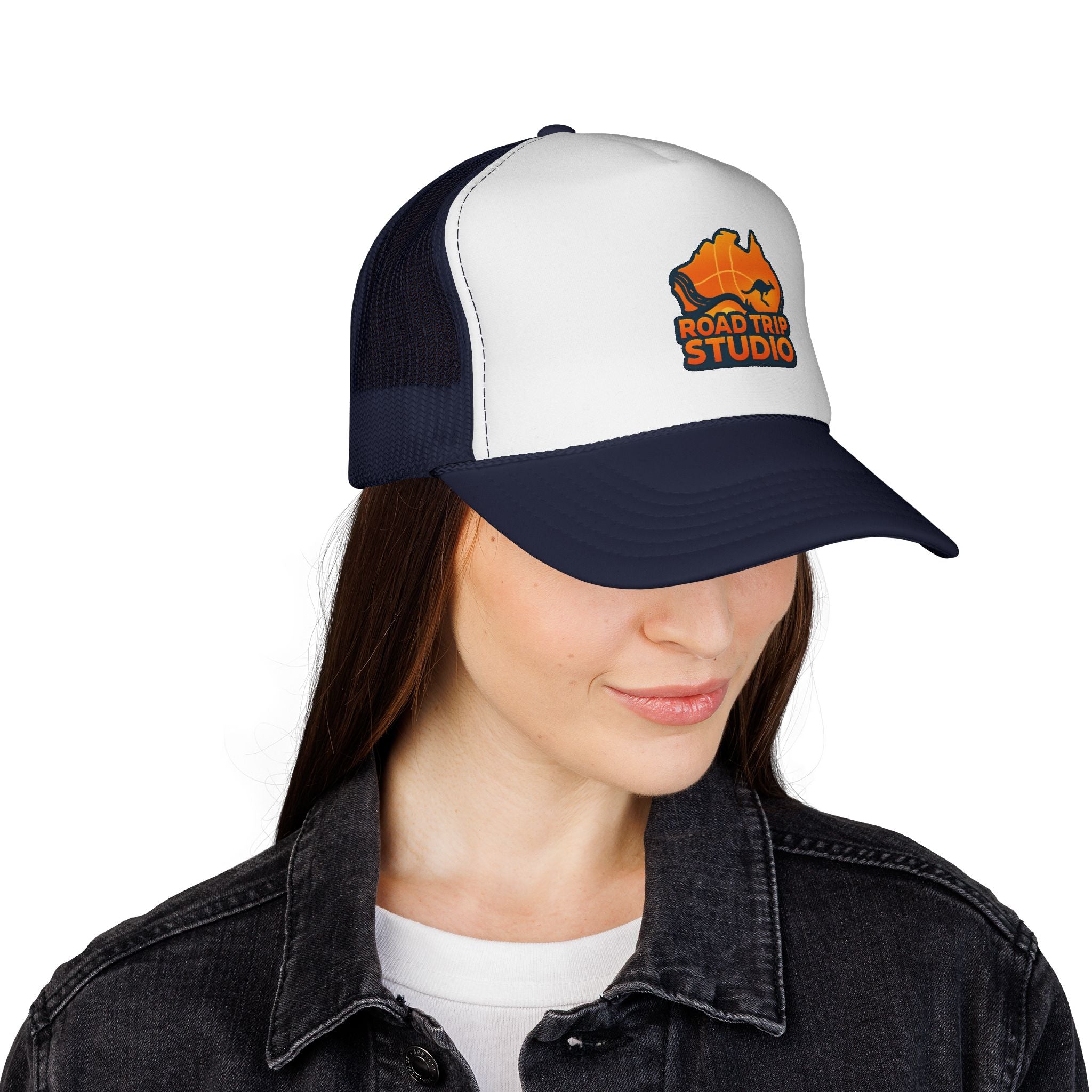 Road Trip Studio Trucker Cap — Aussie Map Logo Mesh Hat