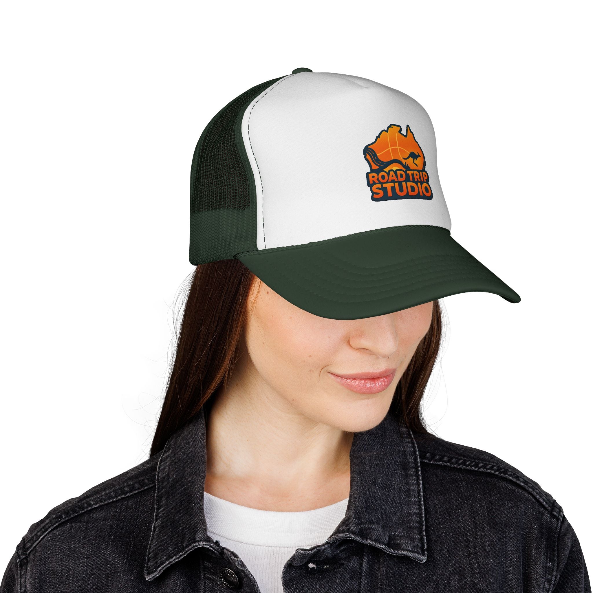 Road Trip Studio Trucker Cap — Aussie Map Logo Mesh Hat