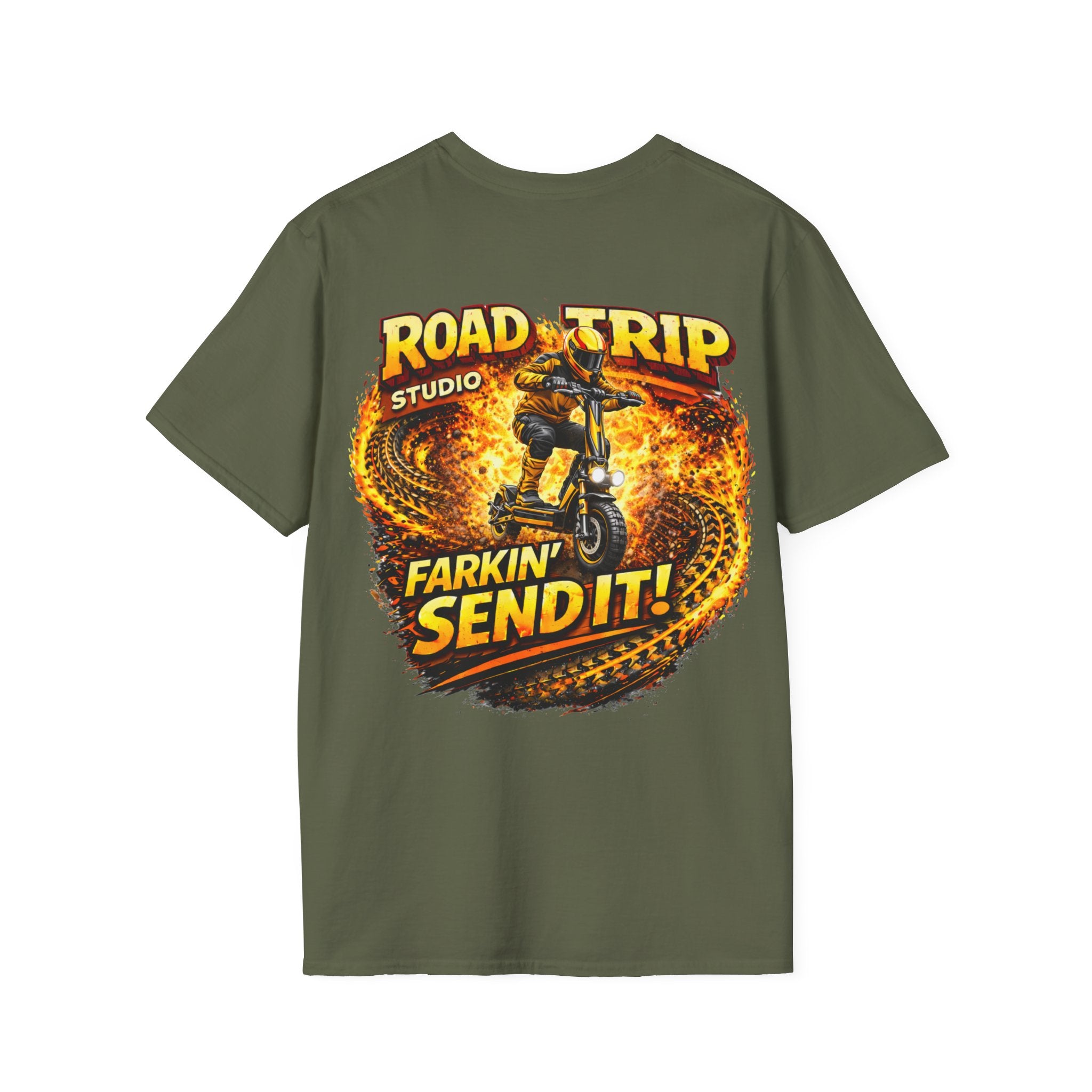 Farkin’ Send It Electric Scooter T-Shirt - Official Road Trip Merch