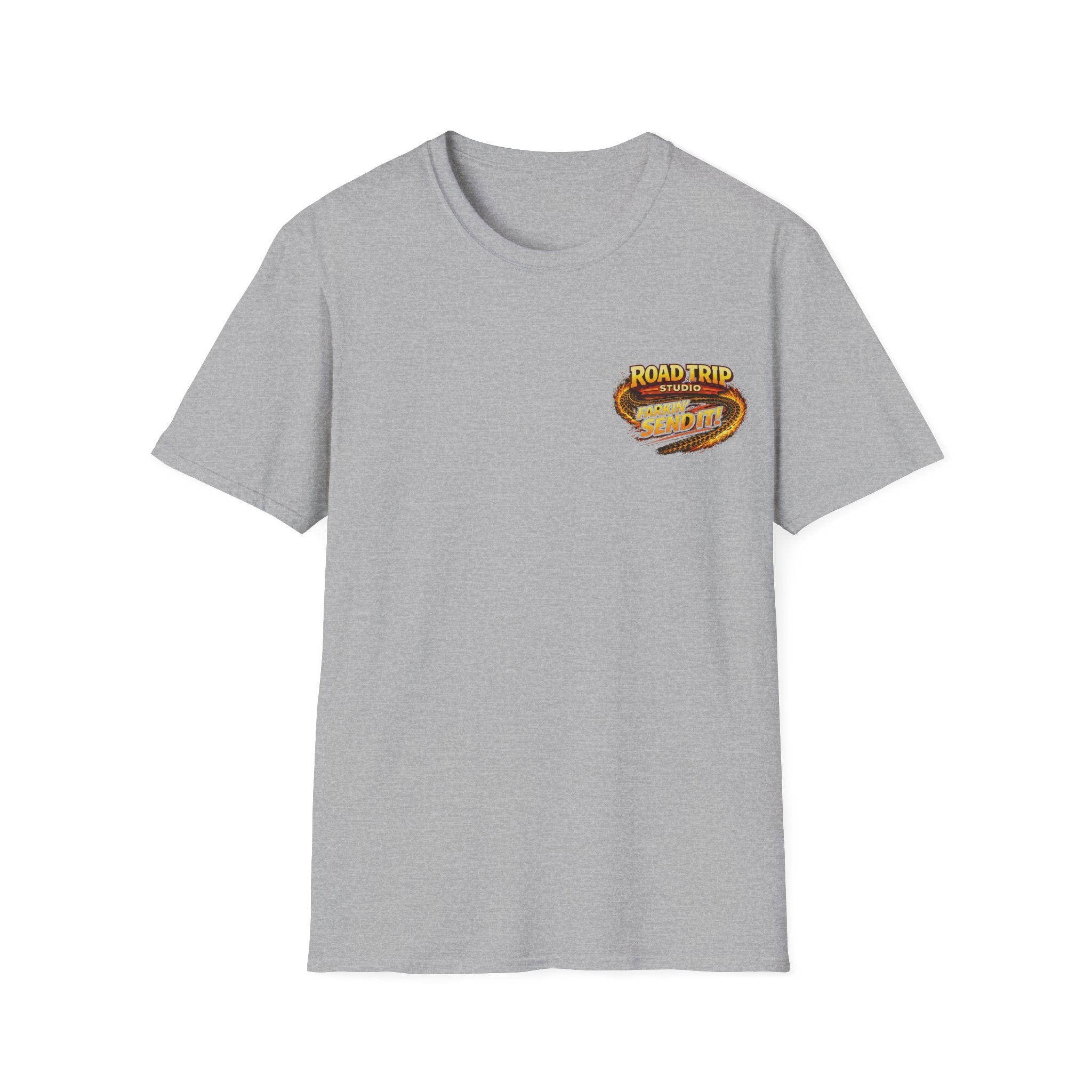 Road Trip Studio - Farkin Send It Logo T-Shirt (Back2Front) — Official Road Trip Merch