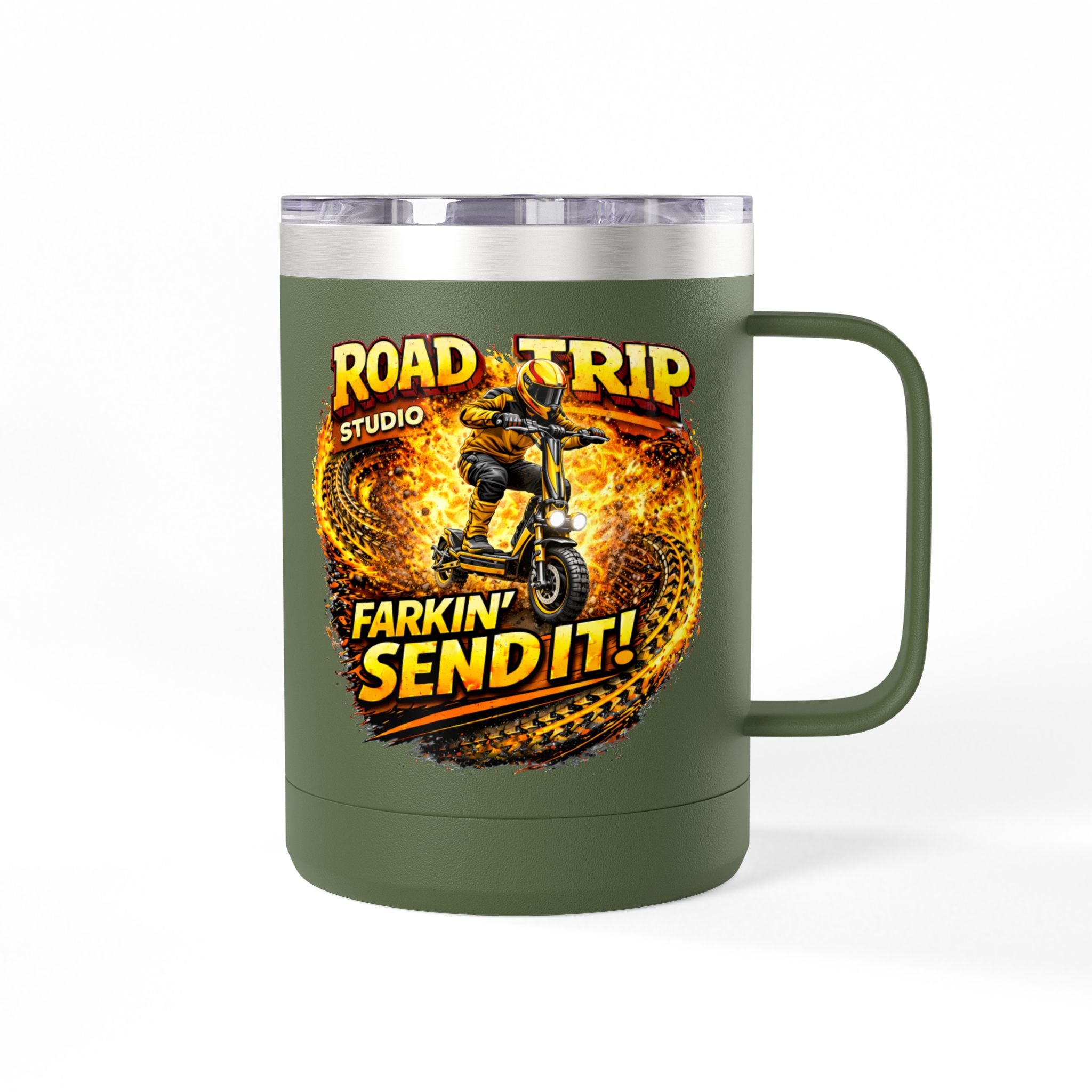 Farkin’ Send It Electric Scooter 15oz Travel Mug