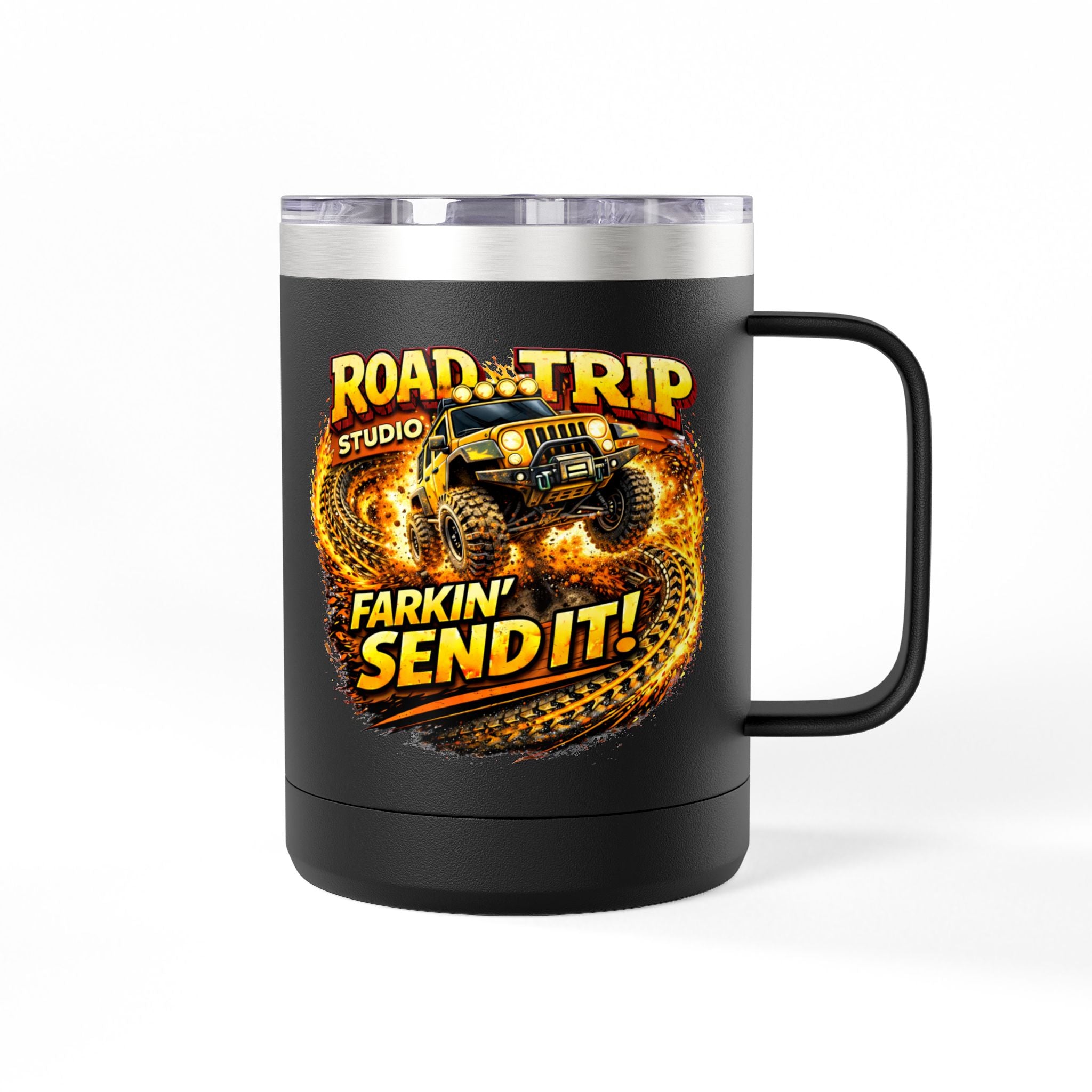Farkin’ Send It Off-Road Jeep 15oz Travel Mug