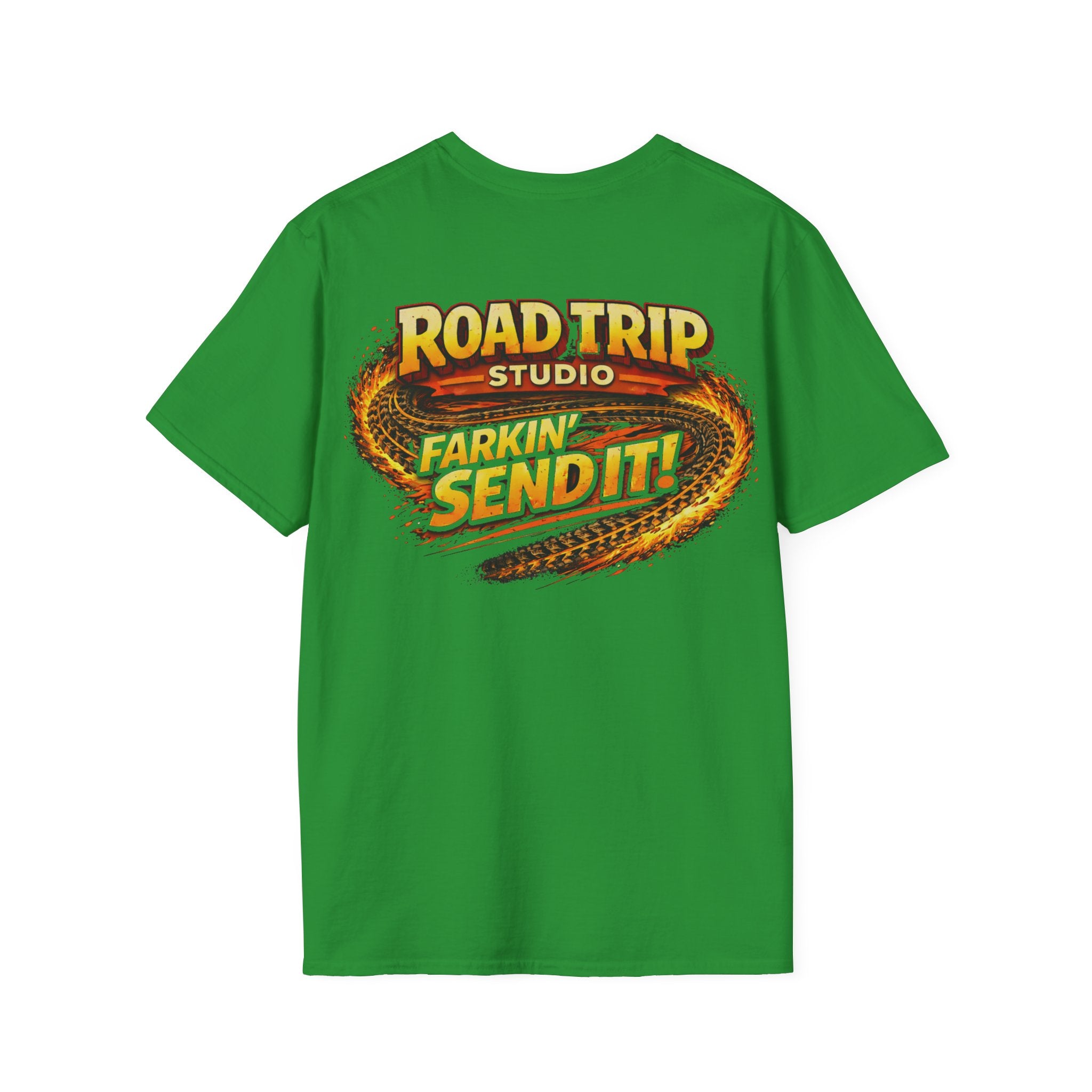 Road Trip Studio - Farkin Send It Logo T-Shirt (Back2Front) — Official Road Trip Merch