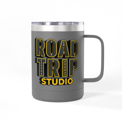 Road Trip Studio 15oz Travel Mug — Highway Text Tumbler