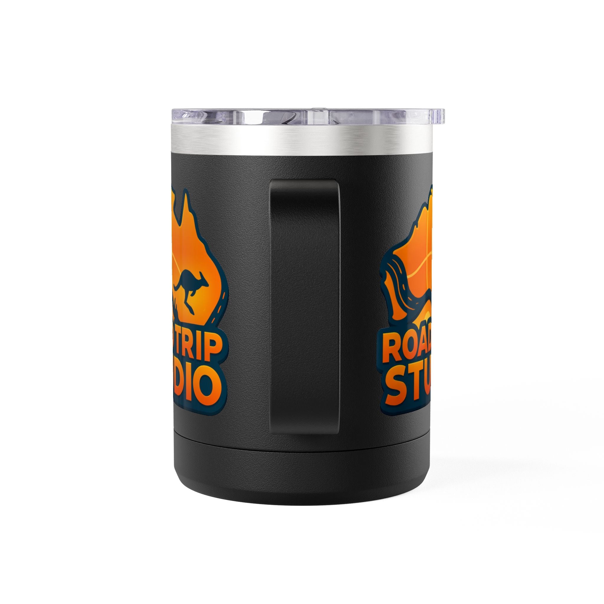 Road Trip Studio 15oz Travel Mug — Australian Map & Kangaroo Logo Tumbler