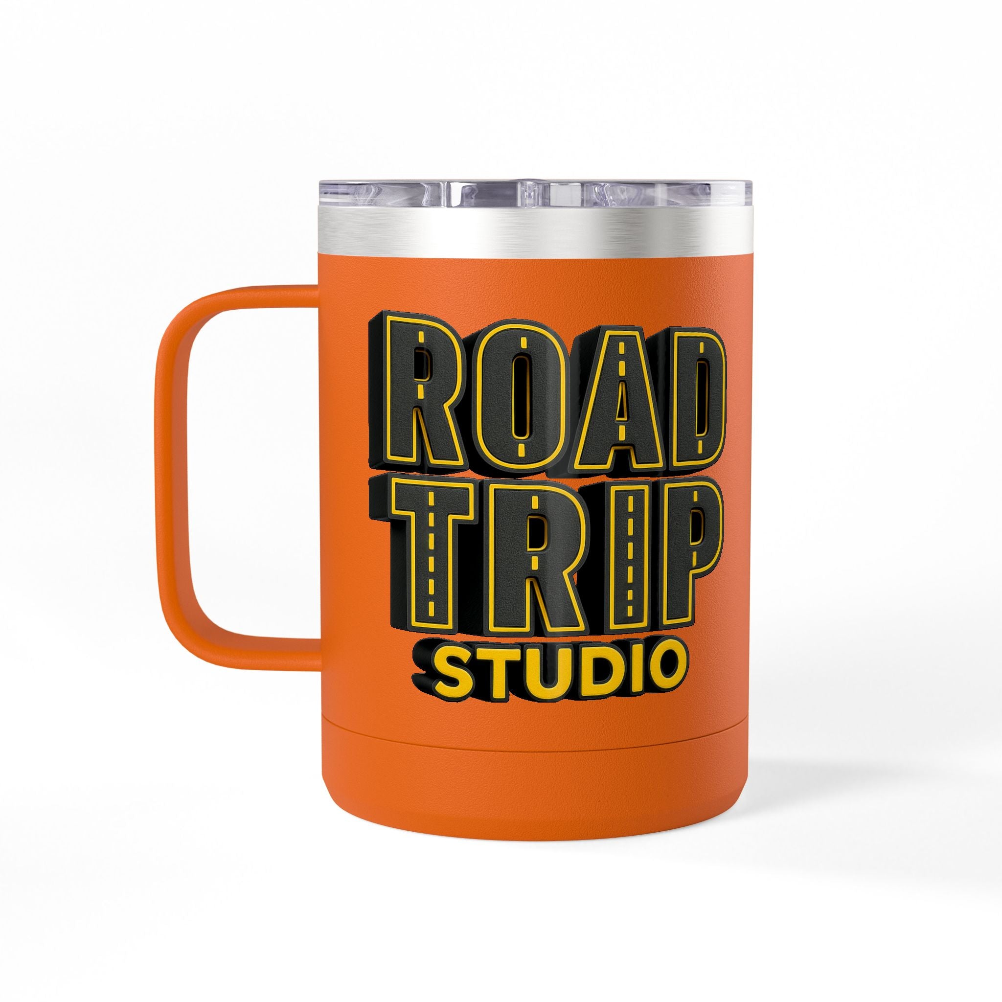 Road Trip Studio 15oz Travel Mug — Highway Text Tumbler