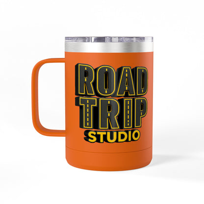 Road Trip Studio 15oz Travel Mug — Highway Text Tumbler