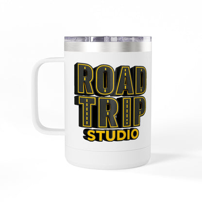 Road Trip Studio 15oz Travel Mug — Highway Text Tumbler