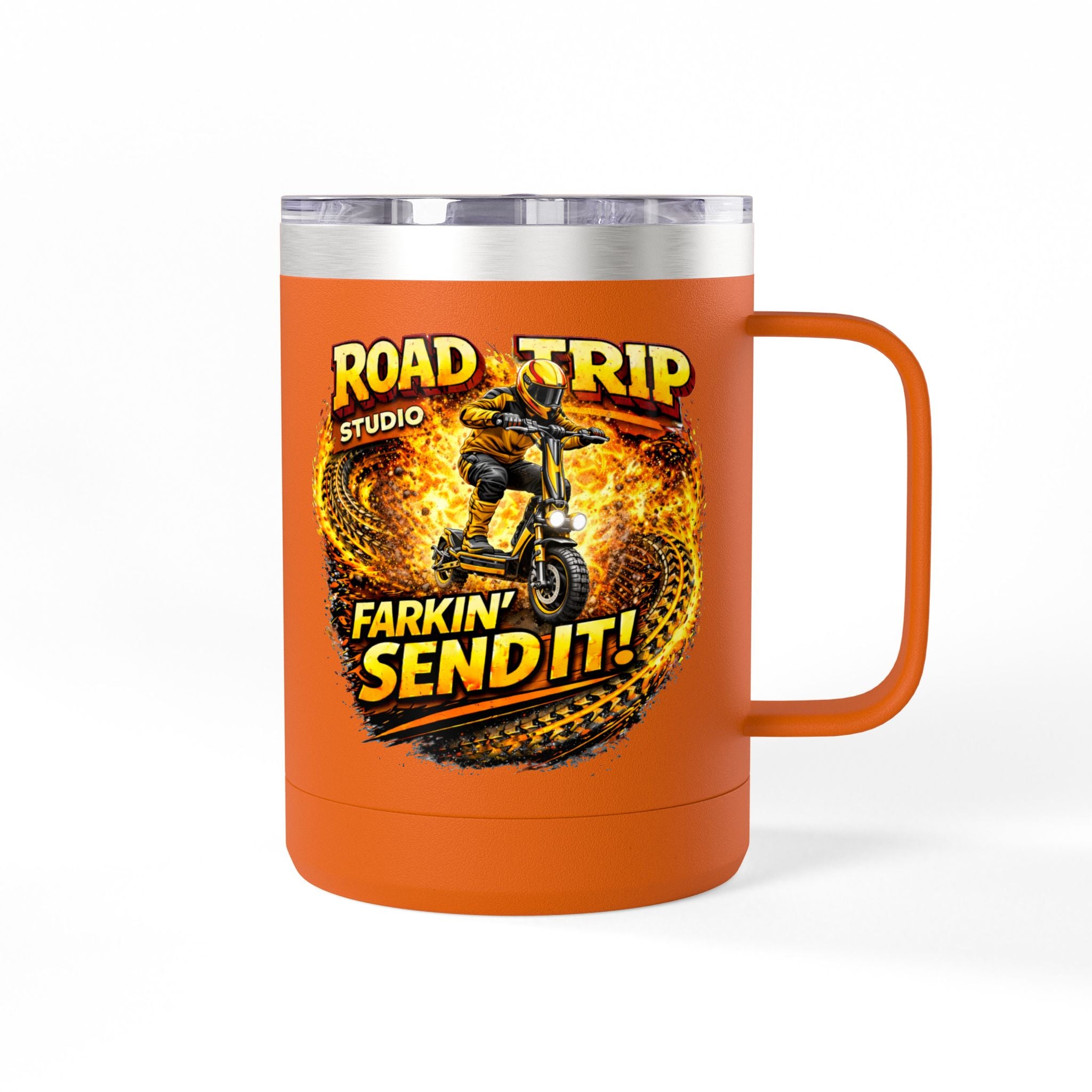 Farkin’ Send It Electric Scooter 15oz Travel Mug