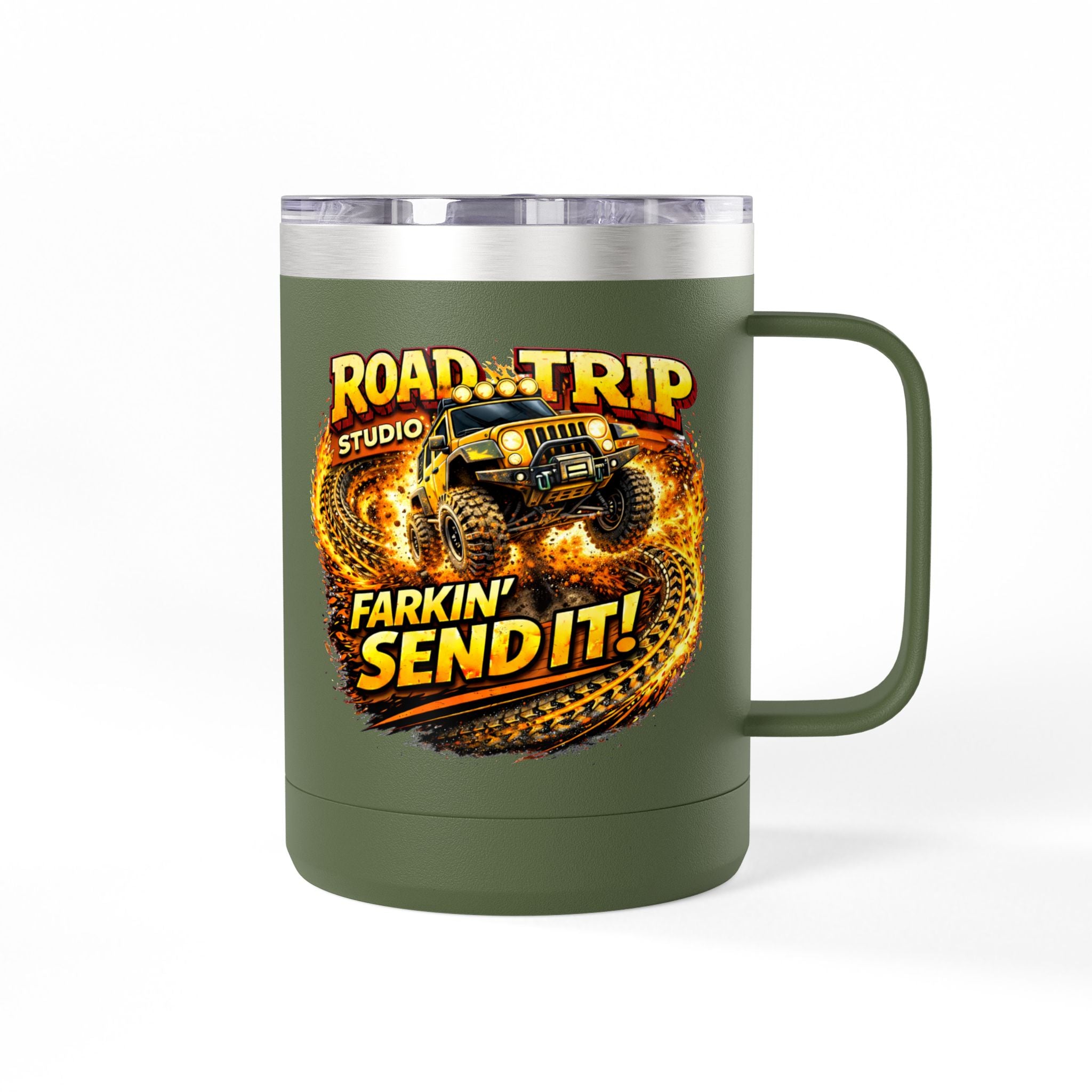 Farkin’ Send It Off-Road Jeep 15oz Travel Mug