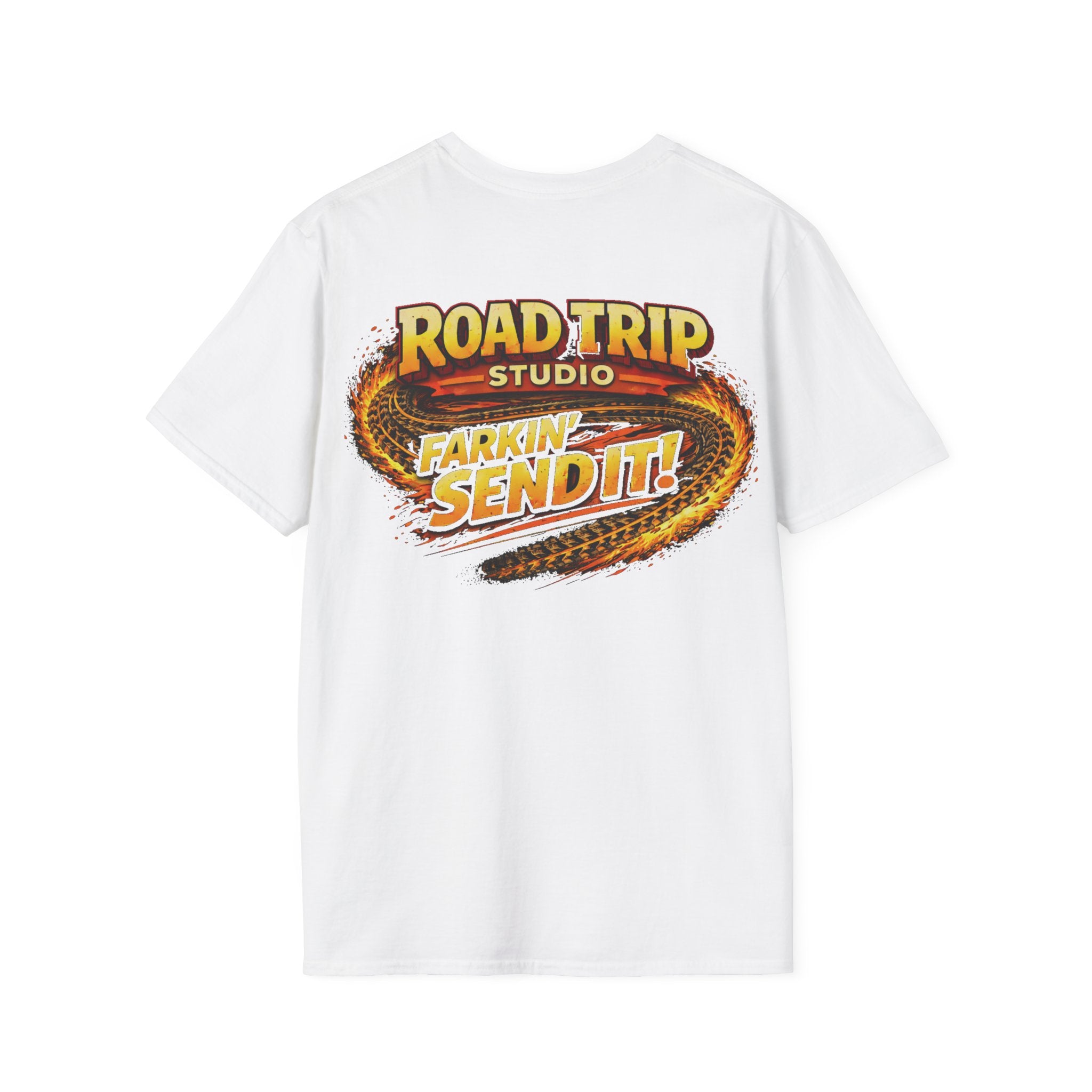 Road Trip Studio - Farkin Send It Logo T-Shirt (Back2Front) — Official Road Trip Merch