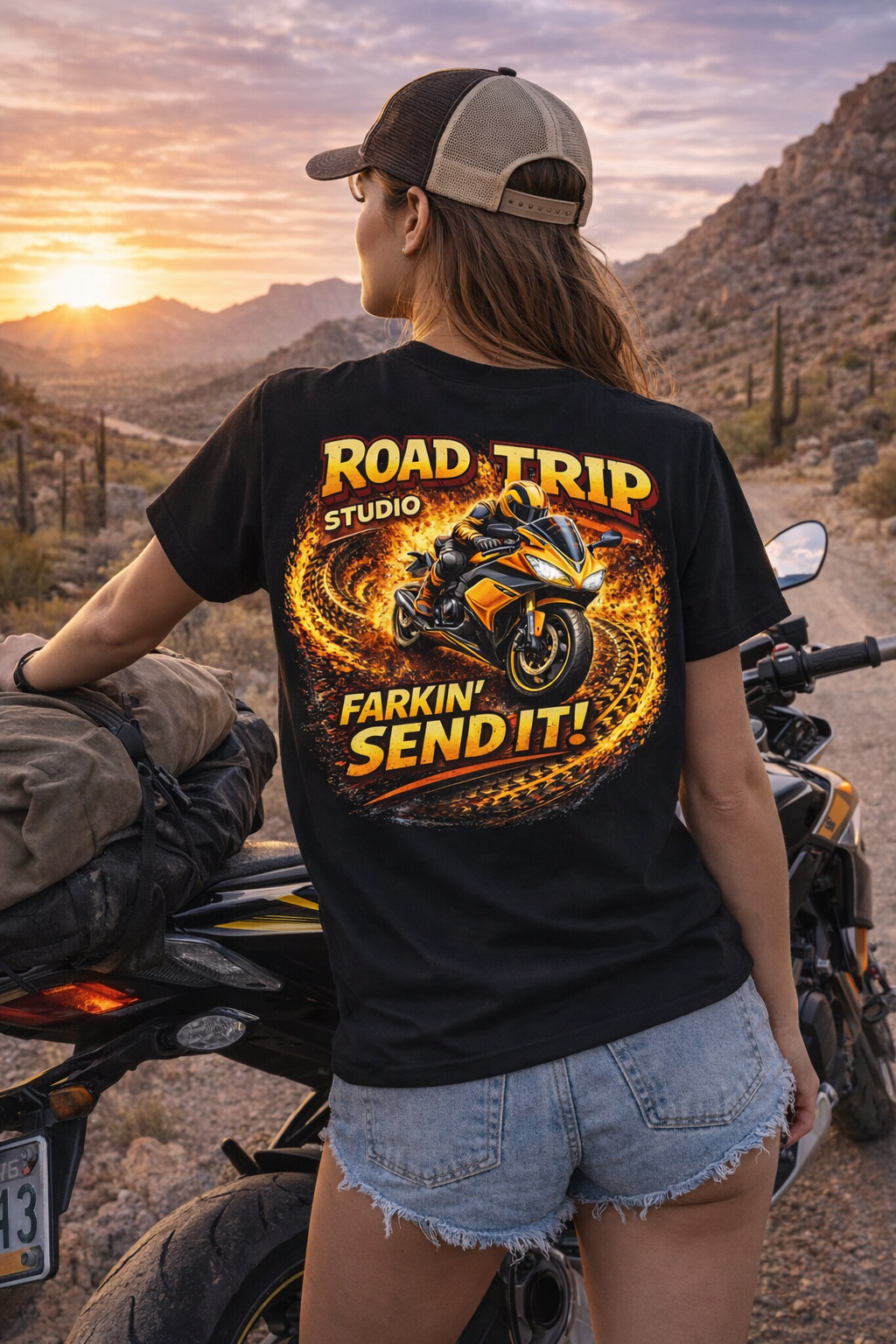Farkin’ Send It Road Bike T-Shirt - Official Road Trip Merch
