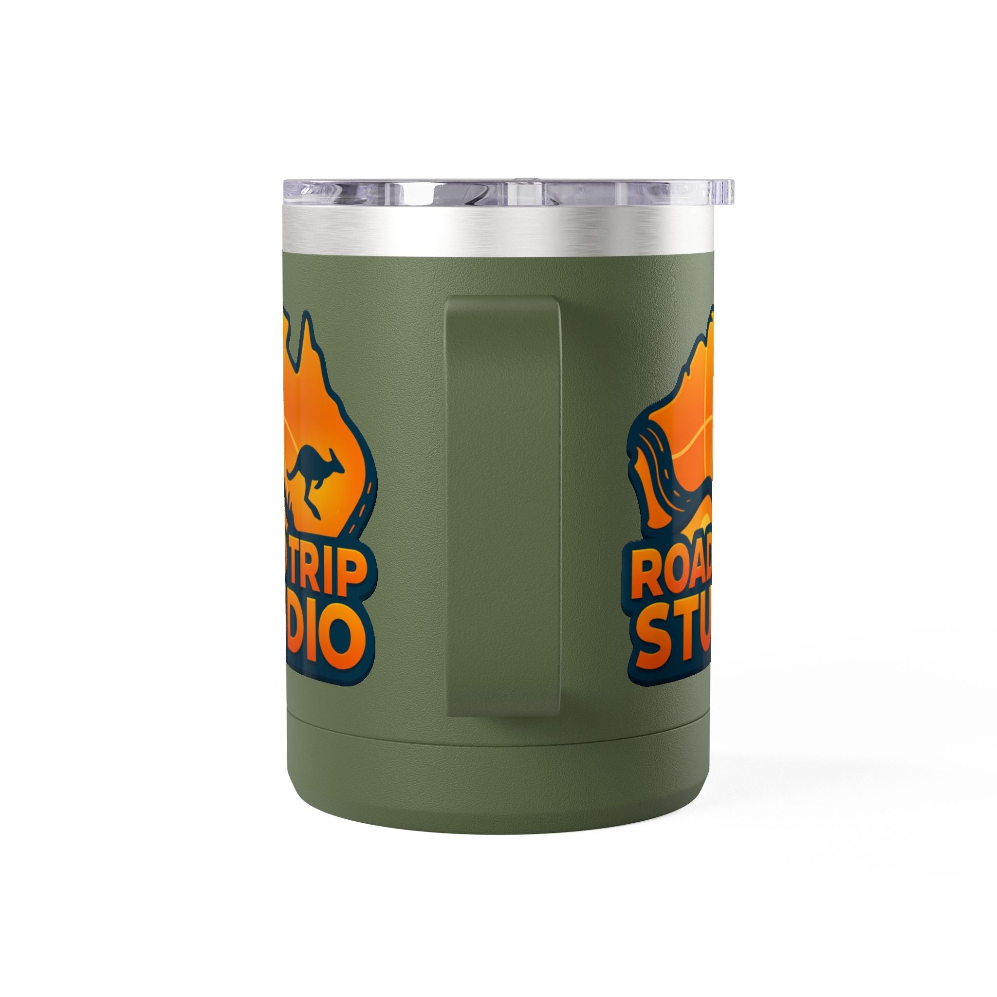Road Trip Studio 15oz Travel Mug — Australian Map & Kangaroo Logo Tumbler