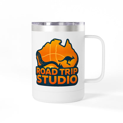 Road Trip Studio 15oz Travel Mug — Australian Map & Kangaroo Logo Tumbler