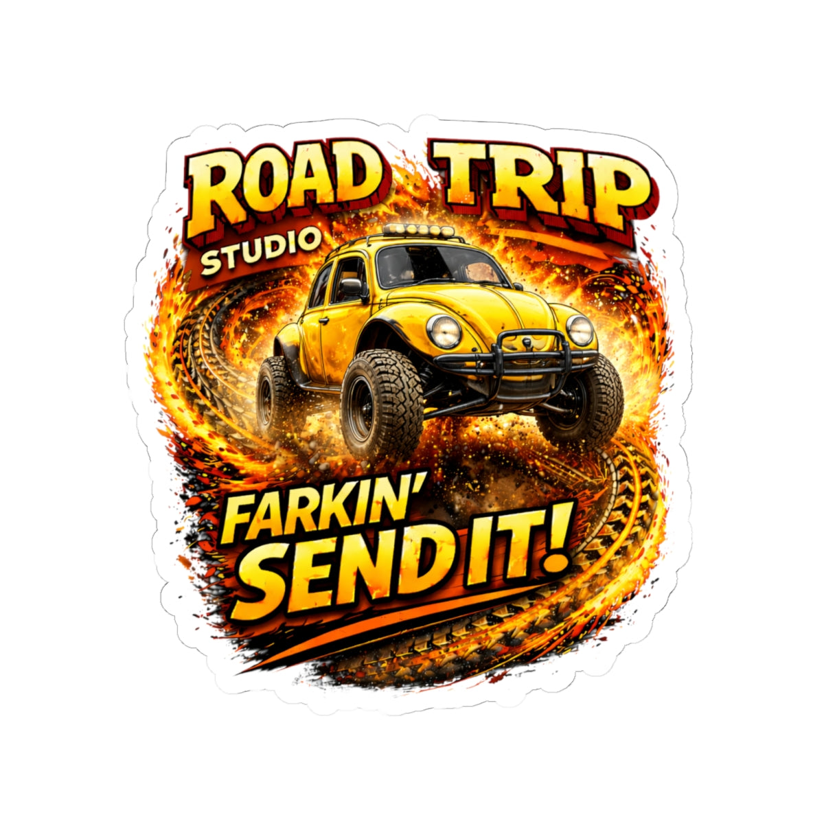 Farkin’ Send It Beetle Buggy Sticker