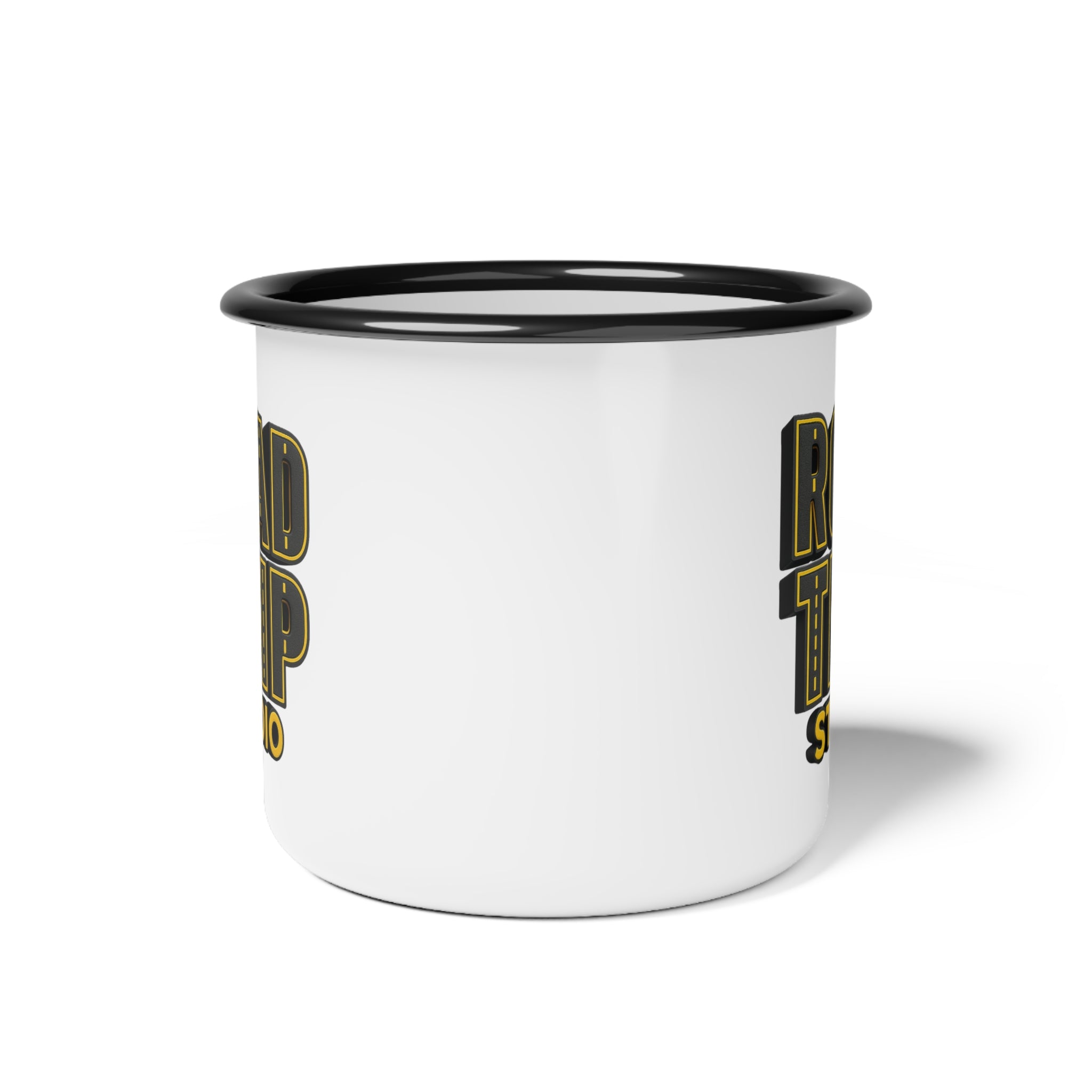 Enamel Camp Cup — Road Trip Highway Text Mug