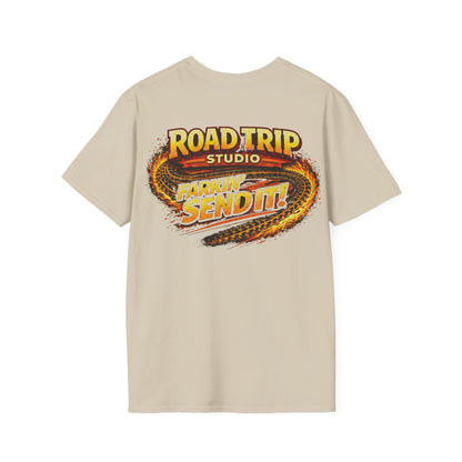 Road Trip Studio - Farkin Send It Logo T-Shirt (Back2Front) — Official Road Trip Merch