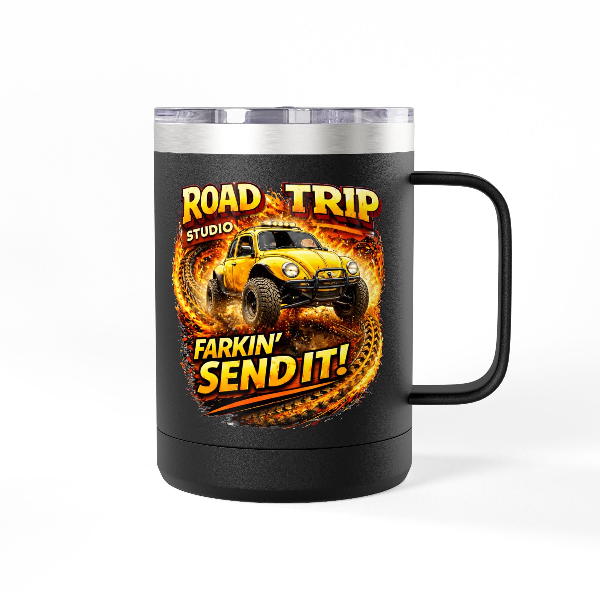 Farkin’ Send It Beetle Buggy 15oz Travel Mug