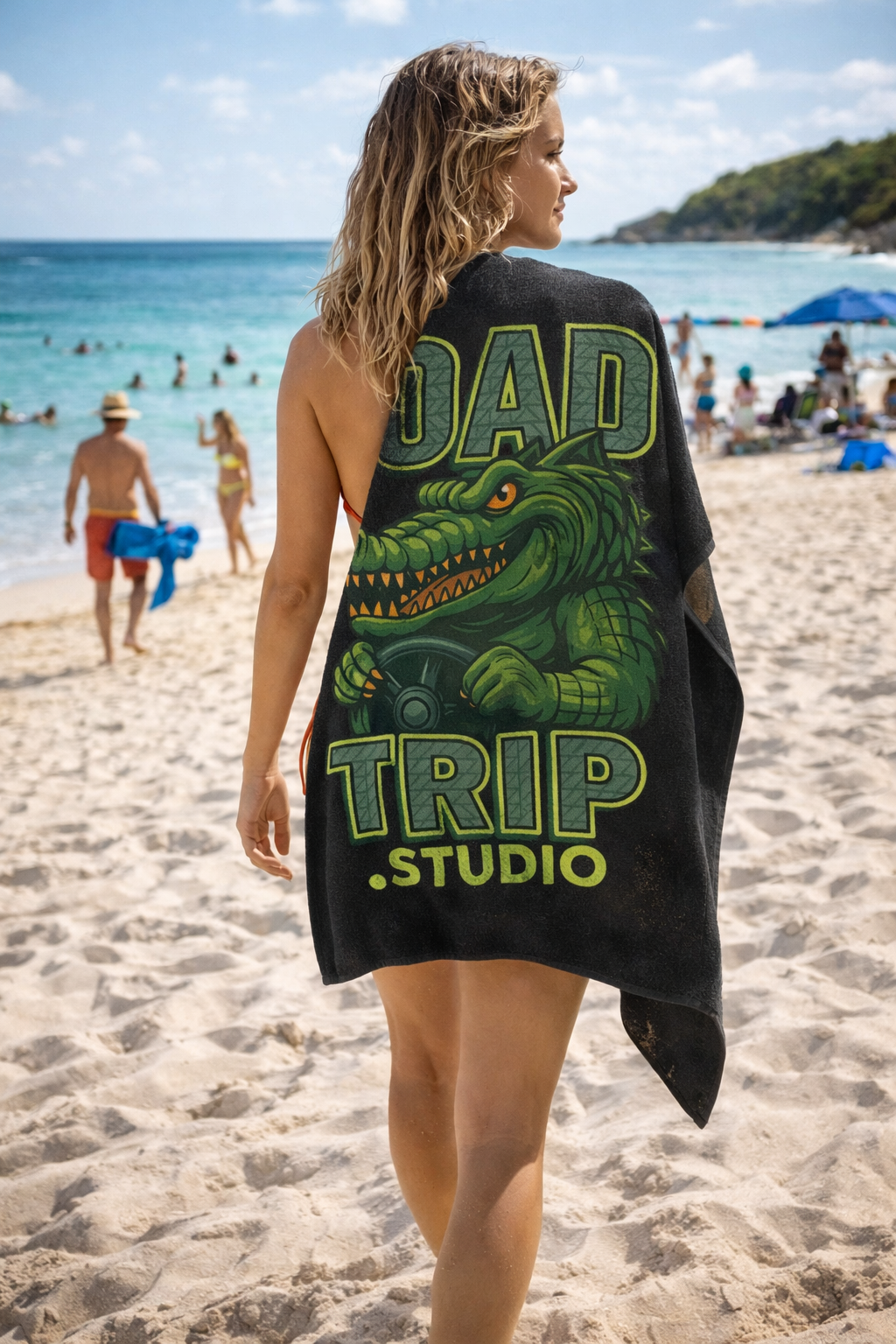 Road Trippin’ Crocodile Beach Towel